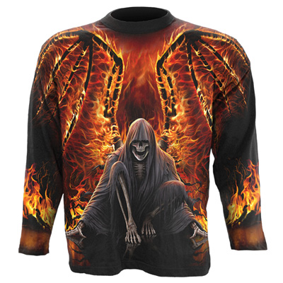 Spiral - FLAMING DEATH Longsleeve shirt - Black